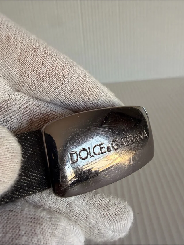 Dolce & Gabbana Reversible Black Denim And Burgundy Leather Belt in black|brown|red Denim from Poshmark, photo 6 of 8