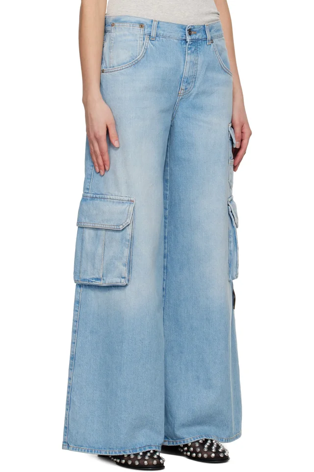 Off-White Blue Wide-Leg Denim Jeans, photo 2 of 2 from SSENSE
