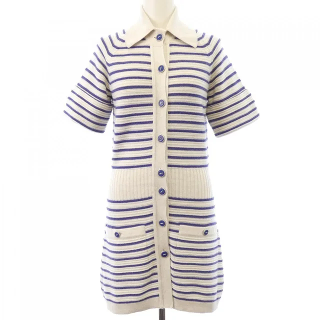 Chanel Long Cardigan Navy in Navy Cashmere from The Reluxe