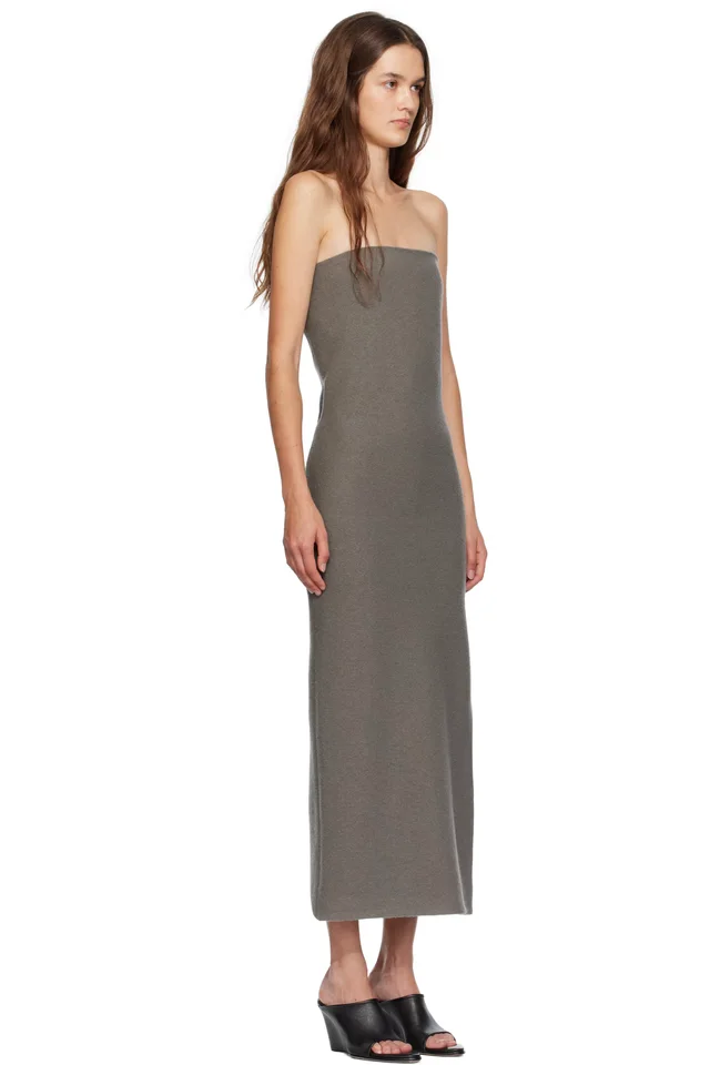 Rier Gray Walker Bustier Midi Dress, photo 2 of 4 from SSENSE