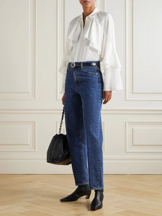 FRAME The Neat high-rise tapered jeans in Blue, photo 2 of 2 from NET-A-PORTER (Canada)