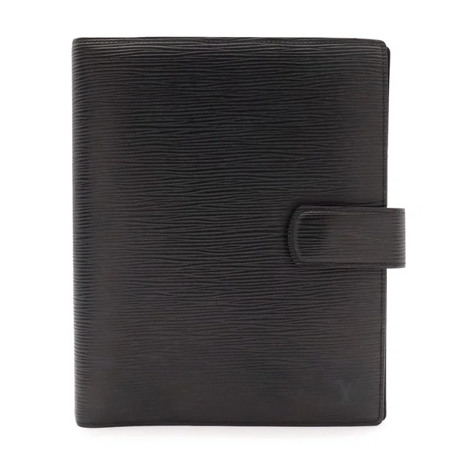 Louis Vuitton Epi Agenda GM Cover Planner Leather Noir Black Gold Ring in Black Leather from The Reluxe