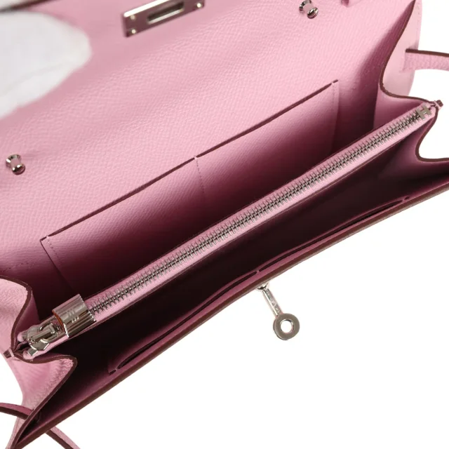 Hermès Kelly Wallet To Go Mauve Sylvestre Epsom Palladium Hardware in Pink Epsom from Madison Avenue Couture, photo 2 of 2