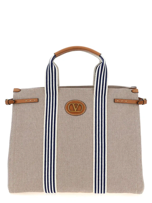 Valentino Garavani Antibes Tote Bag — Beige in Beige Canvas from HEWI