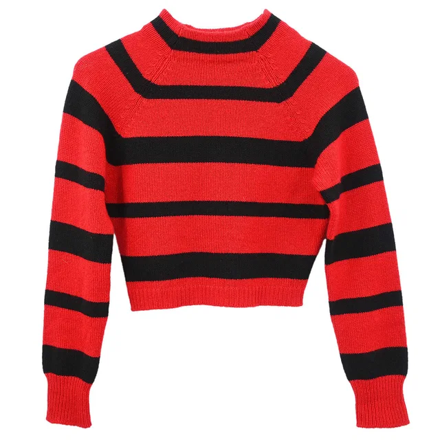 Miu Miu 2019 Striped Sweater Top Red #36 in Red Cashmere from AMORE Vintage Tokyo