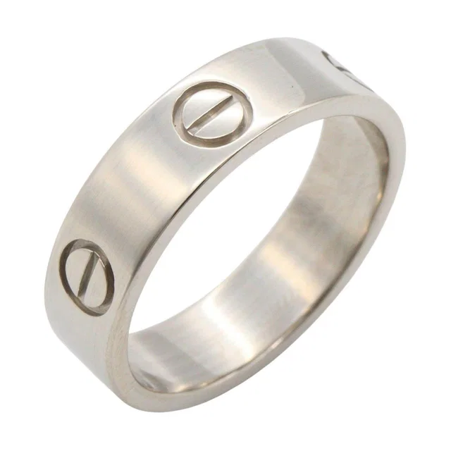 Cartier Love Au750 White Gold Ring Size 16 in White from LuxUness