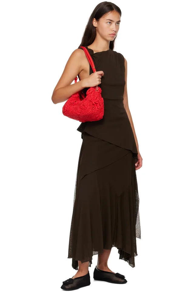 GANNI Red Mini Bag, photo 4 of 4 from SSENSE