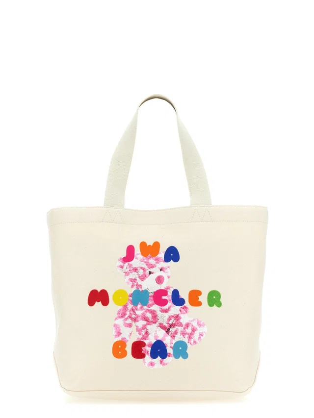Moncler Cotton And Leather Tote Bag — Beige in Beige Leather from HEWI