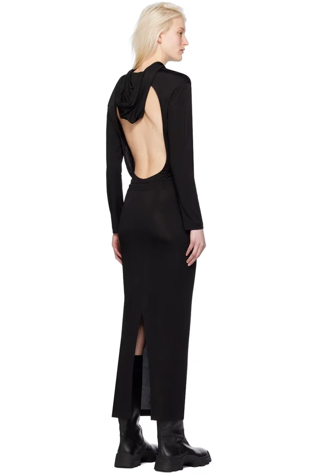 Dion Lee Black Gathered Maxi Dress, photo 3 of 4 from SSENSE