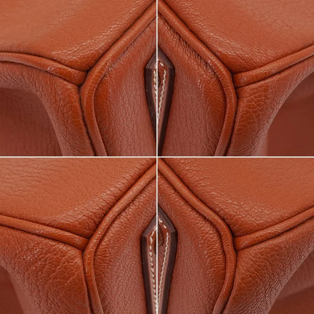 Hermès Haut A Courroies 32 Brique Chevre Hand Bag 2006 Square J Palladium Hardware in Goatskin from Luxury Promise, photo 7 of 11
