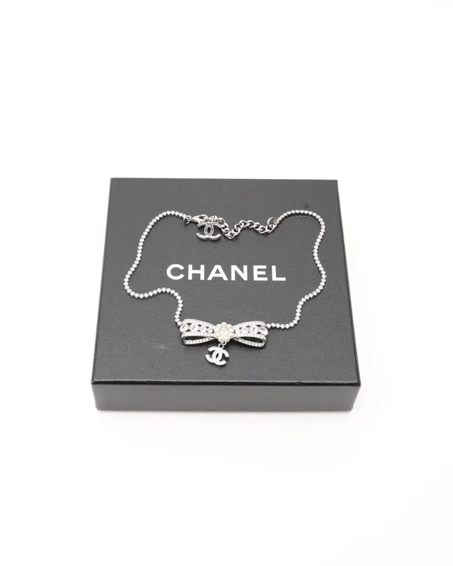 Chanel Coco Mark Rhinestone Bow Choker from A Retro Tale, photo 2 of 5