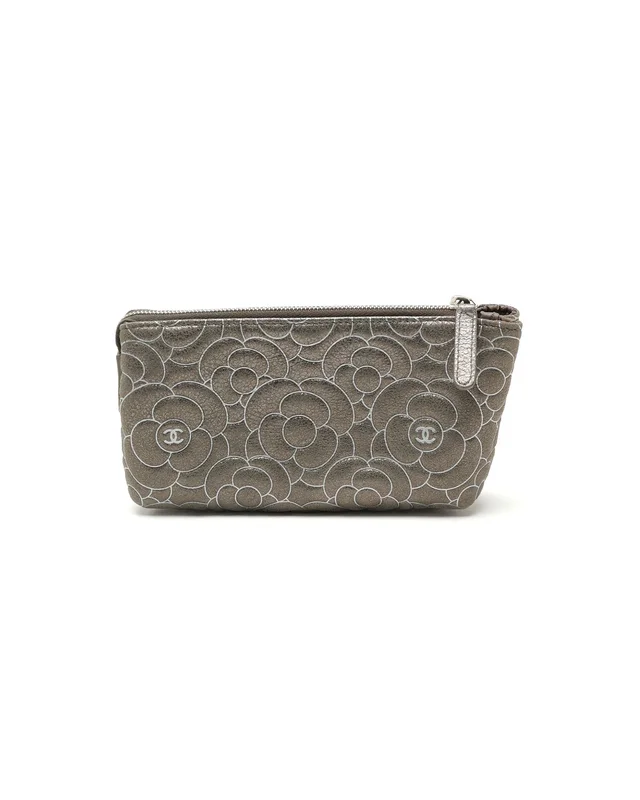 Chanel Coco Mark Camellia Pouch in Leather from A Retro Tale, photo 2 of 6