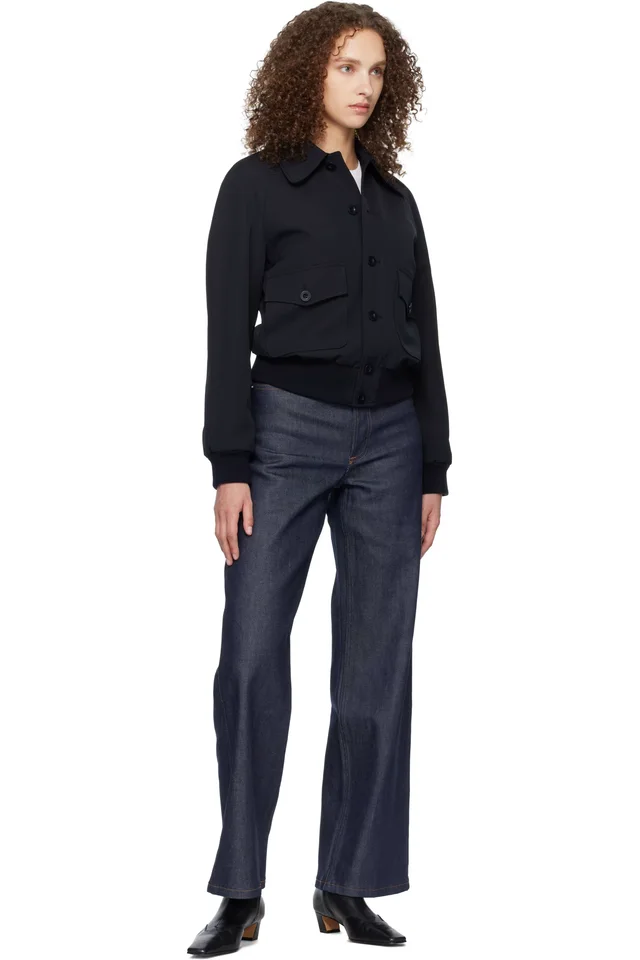 A.P.C. Navy Raglan Bomber Jacket, photo 4 of 4 from SSENSE