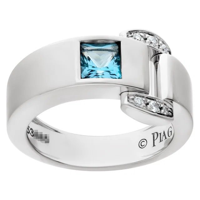 Piaget Miss Protocole blue topaz and diamond ring in White White Gold from Gray And Sons