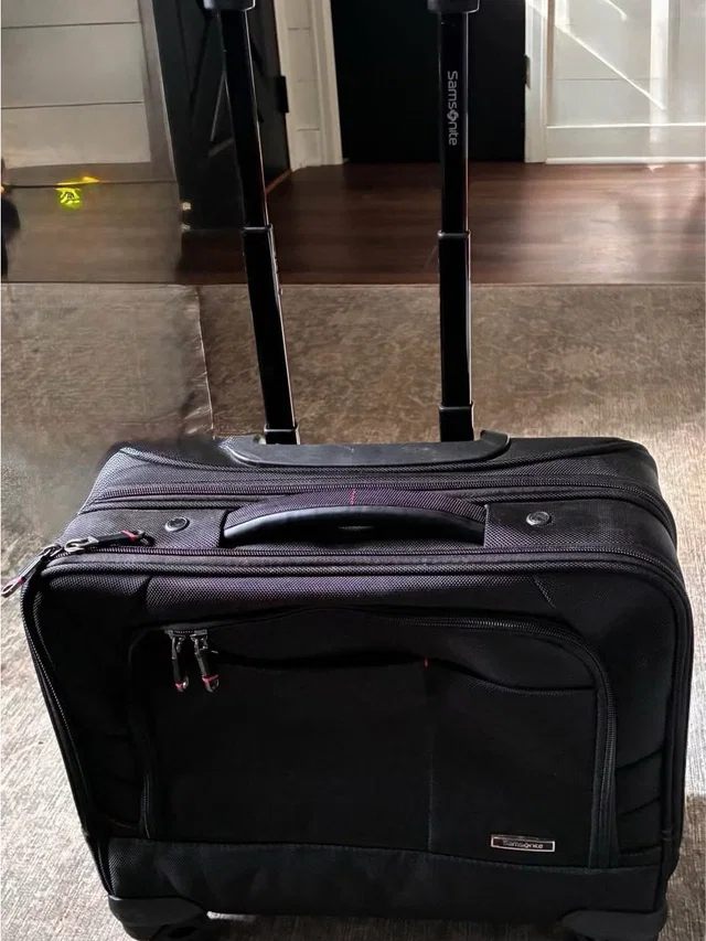 Samsonite Rolling Travel Briefcase With Retractable Handle in black from Poshmark