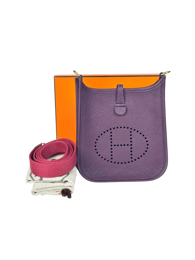 Hermès Mini Evelyne Purple Bag - Full Set in Purple from Luxury Promise