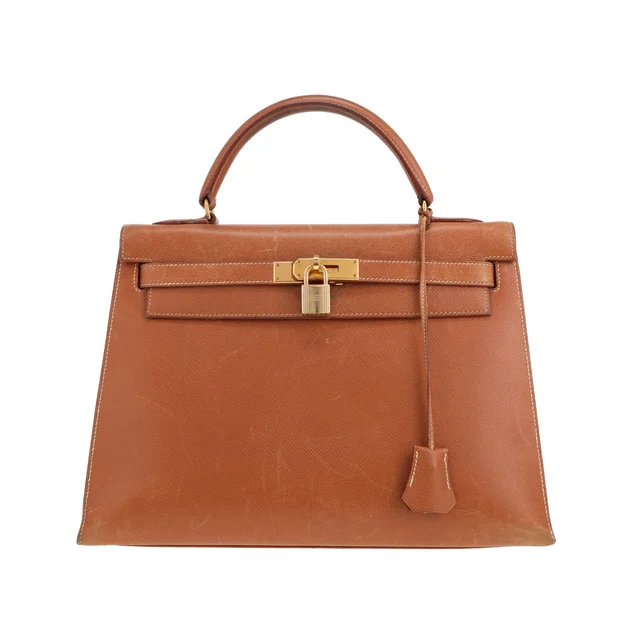 Hermès Kelly 32 cm handbag in Gold Leather from Collector Square, photo 2 of 6