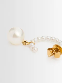 Sophie Bille Brahe Hoop Earrings in 0% 14kt Gold, 0% Pearl, photo 4 of 4 from LUISAVIAROMA