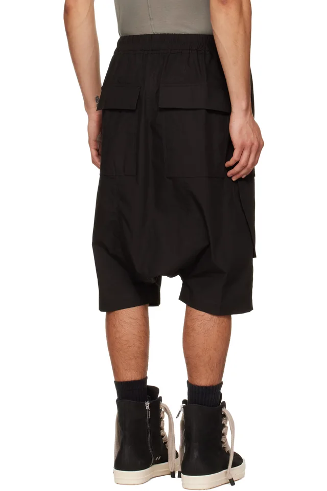 Rick Owens Black Temple Pods Cargo Shorts, photo 3 of 4 from SSENSE