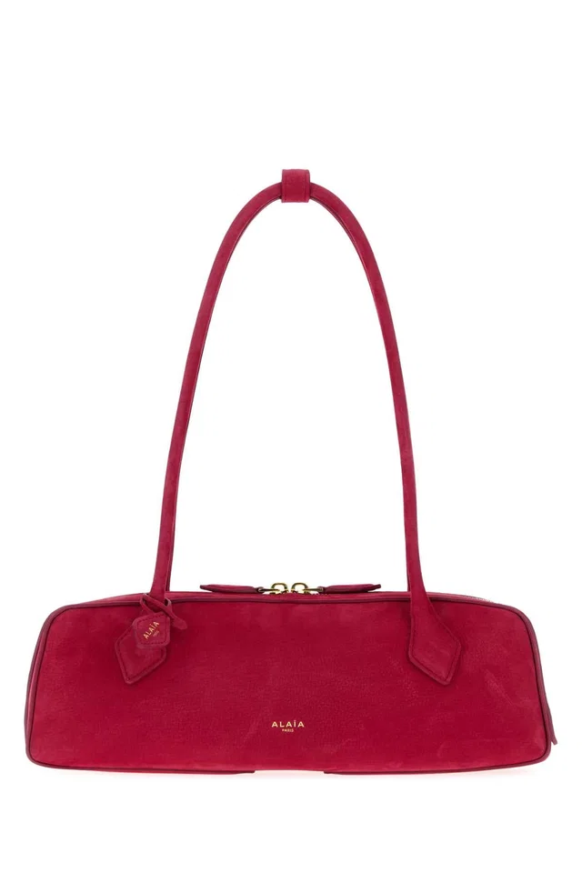Alaïa Le Teckel Shoulder Bag — Red in Red Suede from HEWI