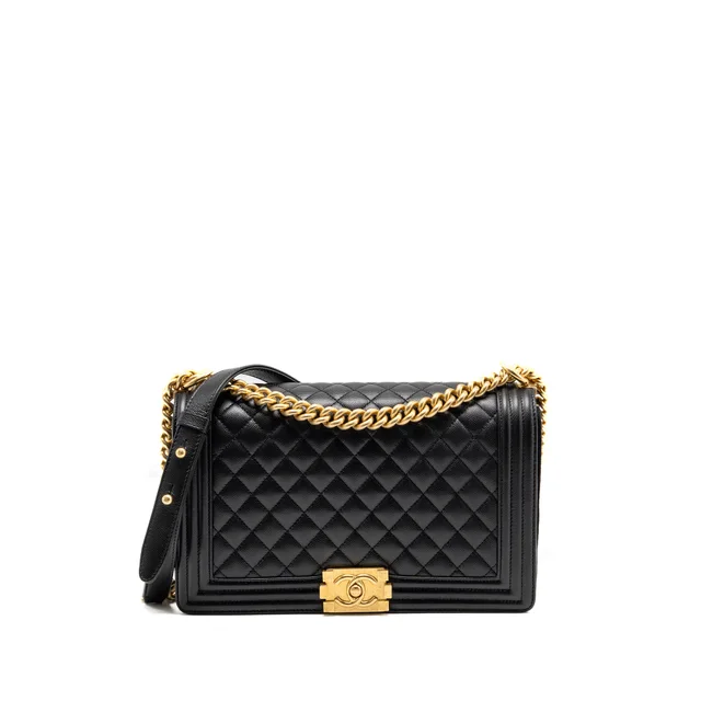 Chanel New Medium boy bag Caviar Black GHW (Microchip) in Black Caviar leather from EMIER