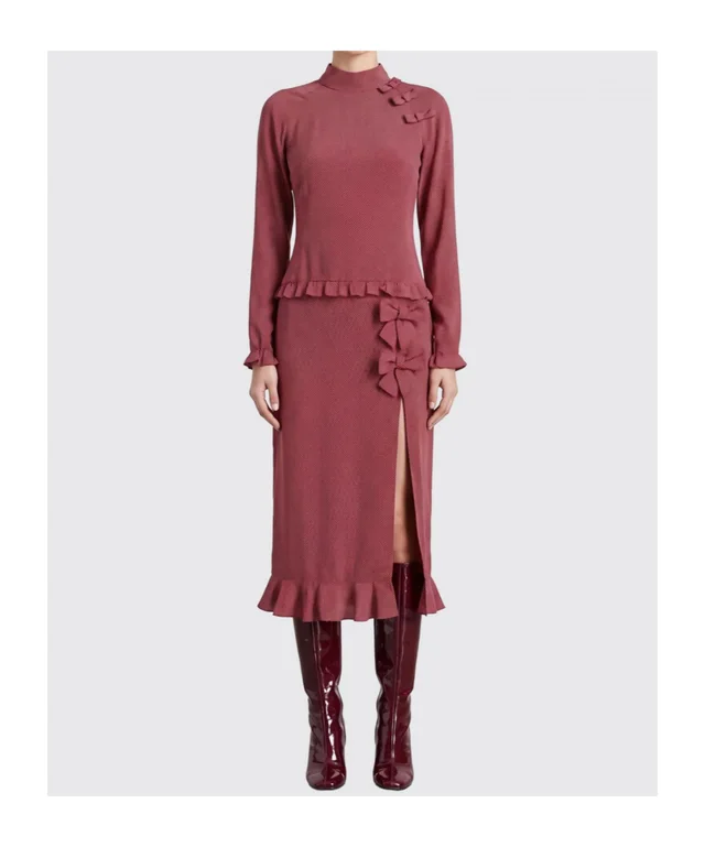 Alessandra Rich Polka-Dot Bow Midi Dress, photo 4 of 4 from SENSER