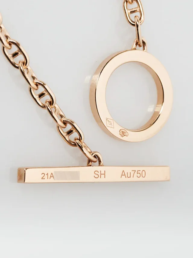 Hermès 18k Rose Gold and Ceramic Chaine d'Ancre Verso Bracelet in Pink Ceramic from Yoogis, photo 4 of 4