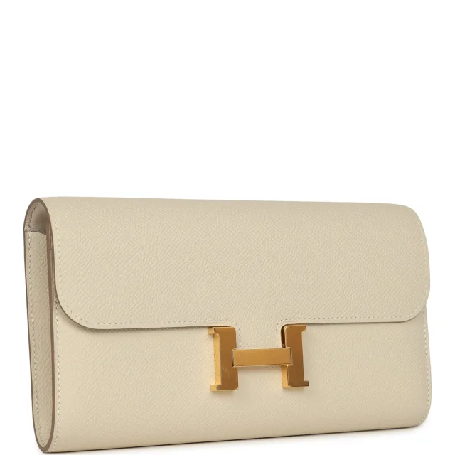 Hermès Constance Wallet To Go Craie Epsom Gold Hardware in White Epsom leather from Madison Avenue Couture, photo 2 of 10