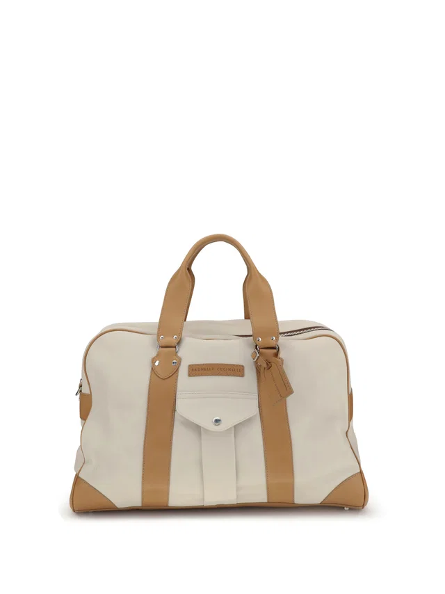 Brunello Cucinelli Street Travel Bag — Cream Calf Leather in White Calfskin from HEWI