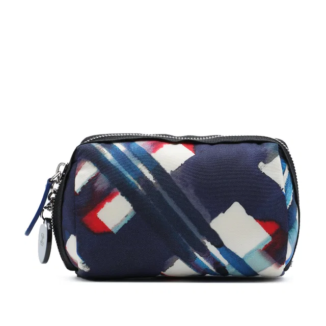 Blue Chanel Printed Canvas Airline Pouch in Blue Canvas from Designer Revival