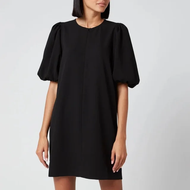GANNI Heavy Crepe Mini Dress in black from Poshmark