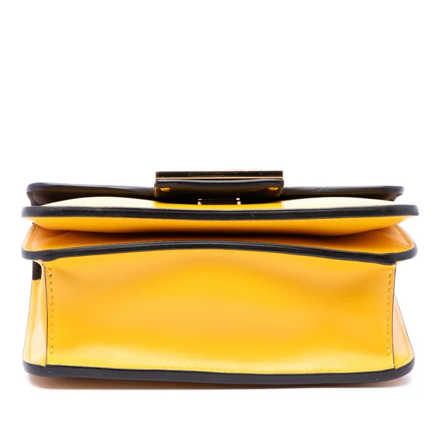 Yellow Fendi Leather Crystal Fab Crossbody in Yellow Leather from Designer Revival, photo 2 of 2