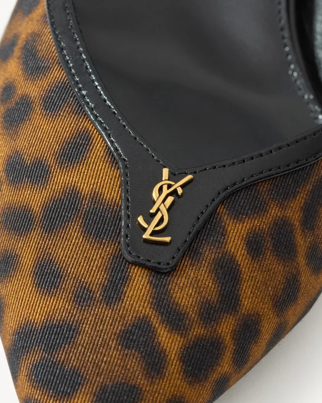 Saint Laurent FOLIE slingback pumps in leopard grosgrain, photo 4 of 4 from SENSER