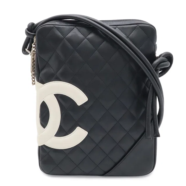 Chanel Cambon Line CC Logo Medium Pochette Shoulder Bag Crossbody Soft Calfskin in Calfskin from The Reluxe