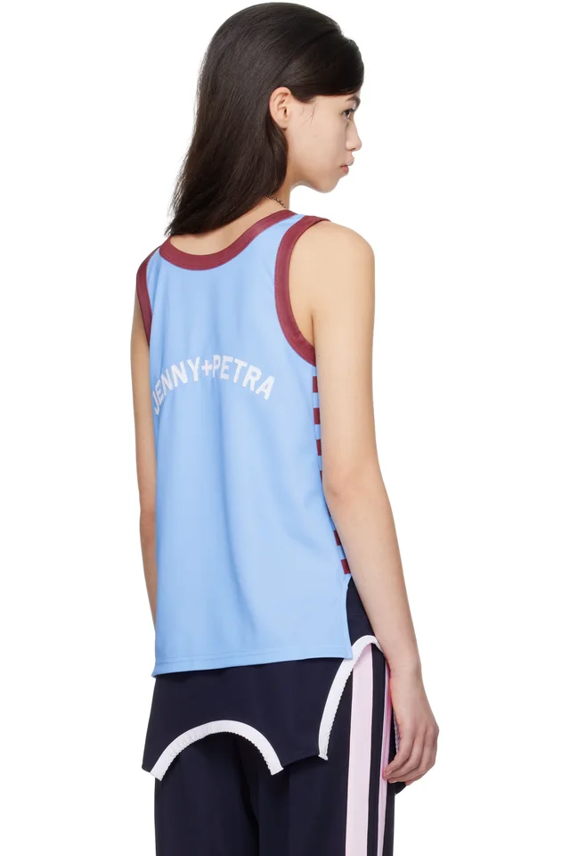 I'm Sorry by Petra Collins SSENSE Exclusive Blue JennyFax Edition Striped Tank Top, photo 3 of 5 from SSENSE