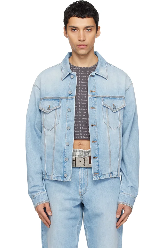 ERL Blue Woven Denim Jacket, image 1 of 1 from SSENSE