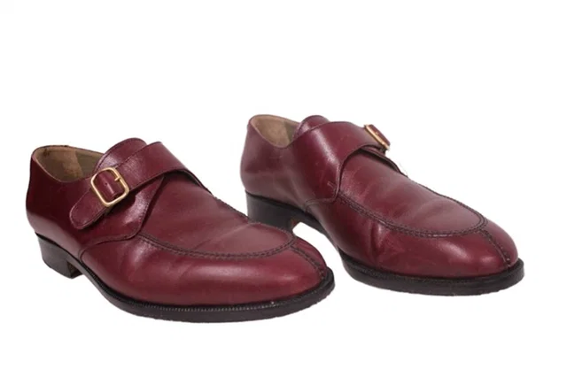 Bally Ox Blood Brown Monk Single Buckle Shoes Size: 7 in Burgundy Leather from Oxfam Online Shop