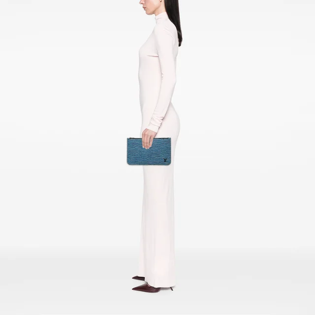Blue Louis Vuitton Epi Denim Neverfull Pouch in Blue Denim from Designer Revival, photo 2 of 2