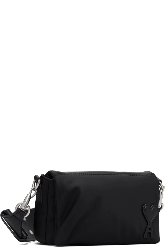 AMI Paris Black Nylon Marcel Lunch Box Bag, photo 2 of 4 from SSENSE