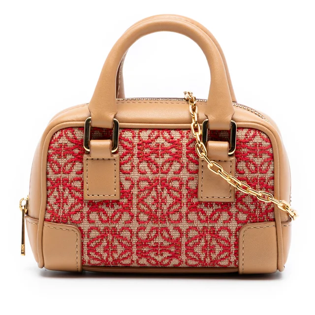 Beige LOEWE Nano Canvas Amazona Satchel in Beige Canvas from Designer Revival