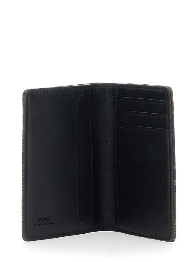 Fendi Brown Card Holder with Logo on Front and FF All Over FF Motif in Fabric Man in Brown 100% Fabric, photo 10 of 10 from Gaudenzi Boutique
