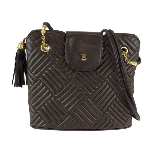 Bally Vintage Quilting Leather Chain Shoulder Bag in Leather from LuxUness