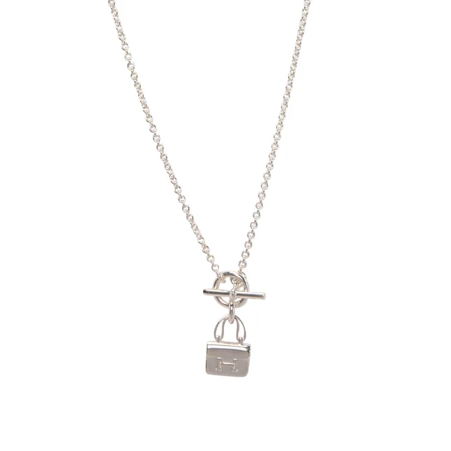 Hermès Sterling Silver Amulettes Constance Pendant Necklace in Silver from Blue Spinach