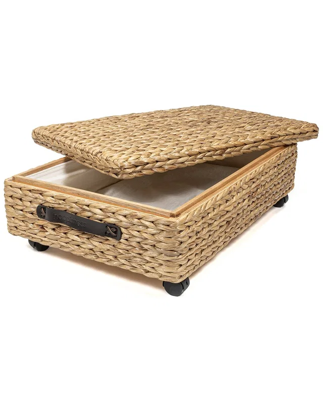 Happimess Chett Minimalist Hand-Woven Underbed Storage Bin with Wheels & Handles, image 1 of 1 from Rue La La