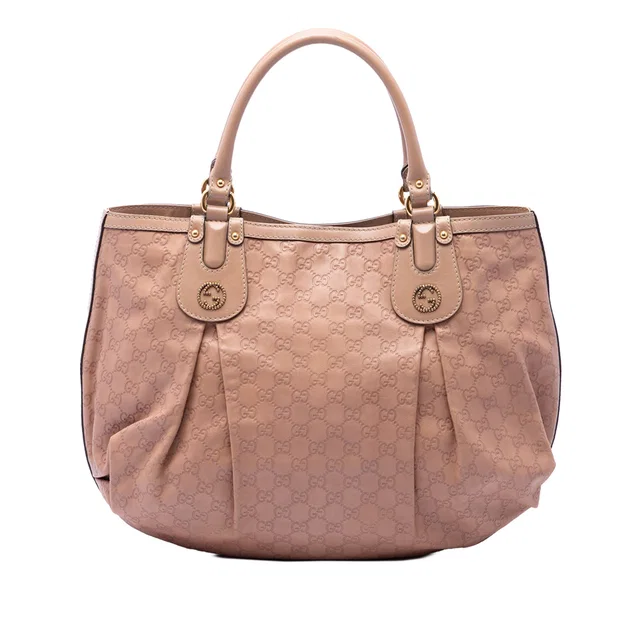 Pink Gucci Large Guccissima Scarlett Tote in Pink Leather from Designer Revival