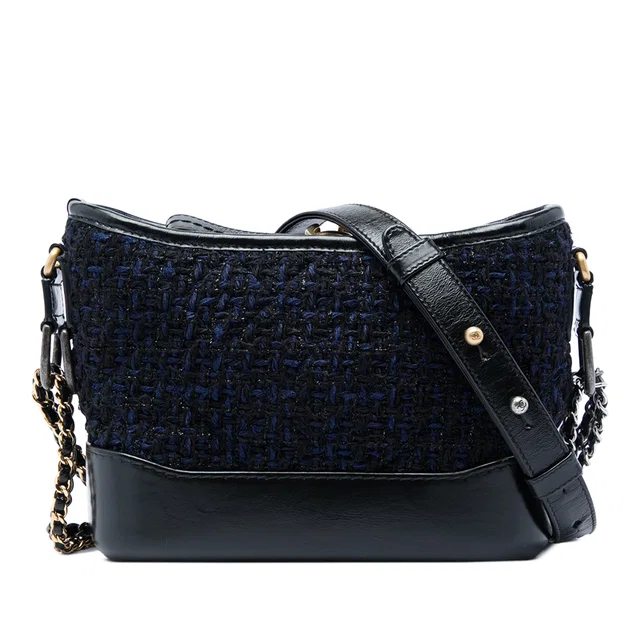 Black Chanel Small Tweed Gabrielle Crossbody in Black Tweed from Designer Revival