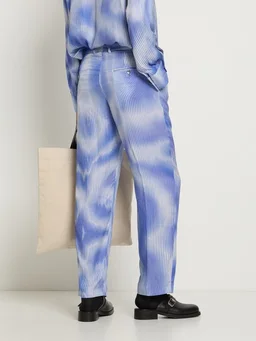 Federico Cina Straight trousers with striped pattern in 100% Viscose, photo 2 of 5 from LUISAVIAROMA