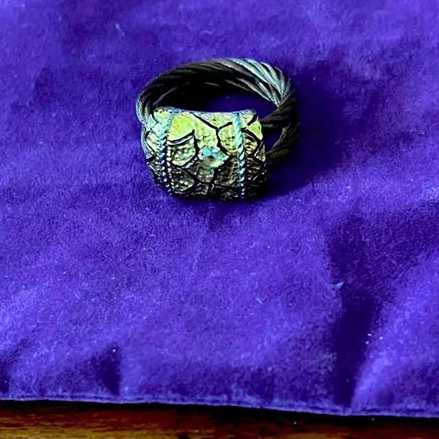 Charriol Authentic 18k Yellow Gold Diamonds Bronze Double Cable Ring Size 5 1/2 in red|brown|gold from Poshmark