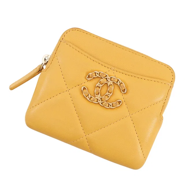 Chanel Matelasse 19 Coin purse YellowAP2086 Lambskin in Lambskin from GALLERY RARE