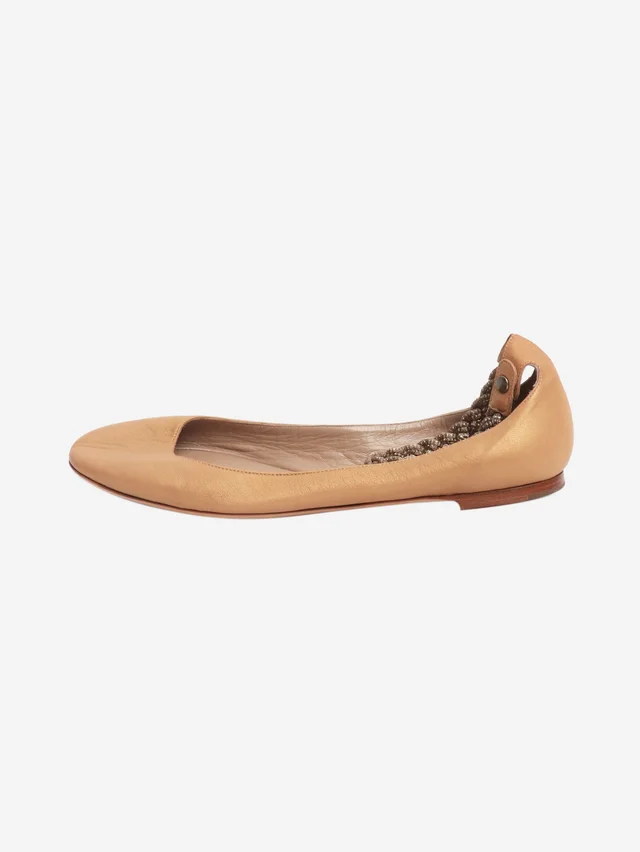 Chloé Gold ballet flats - size EU 40 in Gold Leather from Sign of the Times
